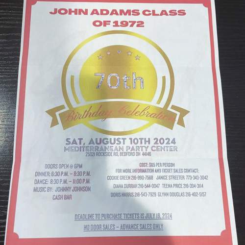 JA Class of 1972 70th Birthday Celebration 8-10-24